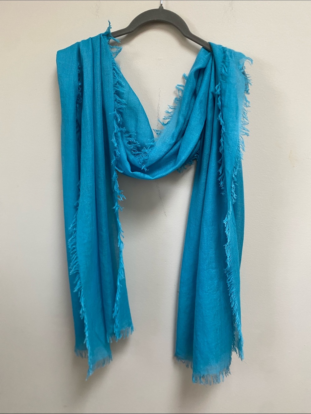 Lightweight Turquoise Fringe Scarf - Women Accessories